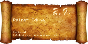 Rainer Iduna névjegykártya